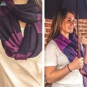 Lululemon vinyasa infinity Purple and Black Grey Striped Scarf